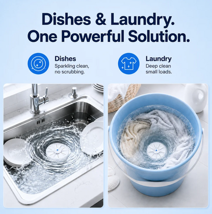 Nuvora™ Portable Ultrasonic Washer for Dishes & Laundry